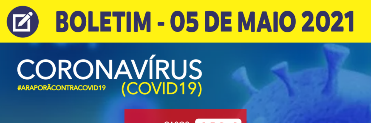 Imagem destaque notícia BOLETIM CORONAVÍRUS - 05/05/2021