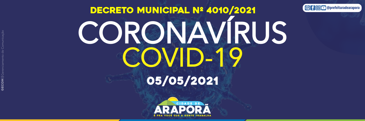 Imagem destaque notícia DECRETO N° 4010/2021 - 05/05/2021