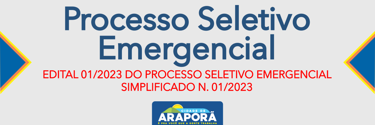 Imagem destaque notícia EDITAL 01/2023 DO PROCESSO SELETIVO EMERGENCIAL SIMPLIFICADO N. 01/2023 - 08/03/2023
