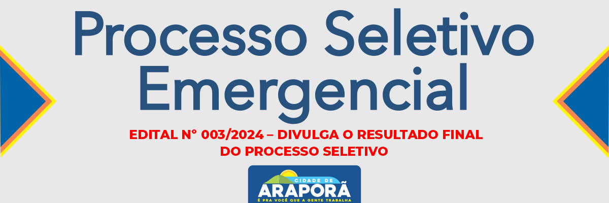 Imagem destaque notícia  EDITAL Nº 003/2024 – DIVULGA O RESULTADO FINAL DO PROCESSO SELETIVO - 09/08/2024