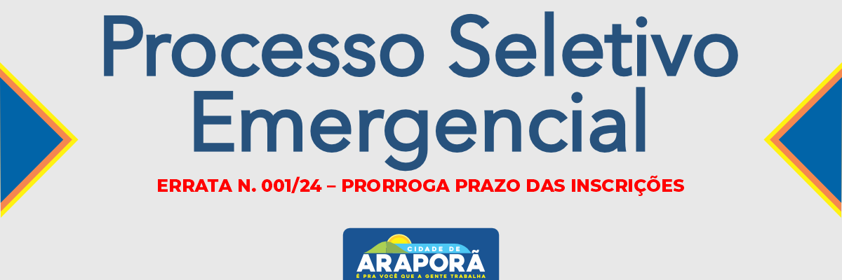 Imagem destaque notícia ERRATA N. 001/24 – PRORROGA PRAZO DAS INSCRIÇÕES - 29/10/2024