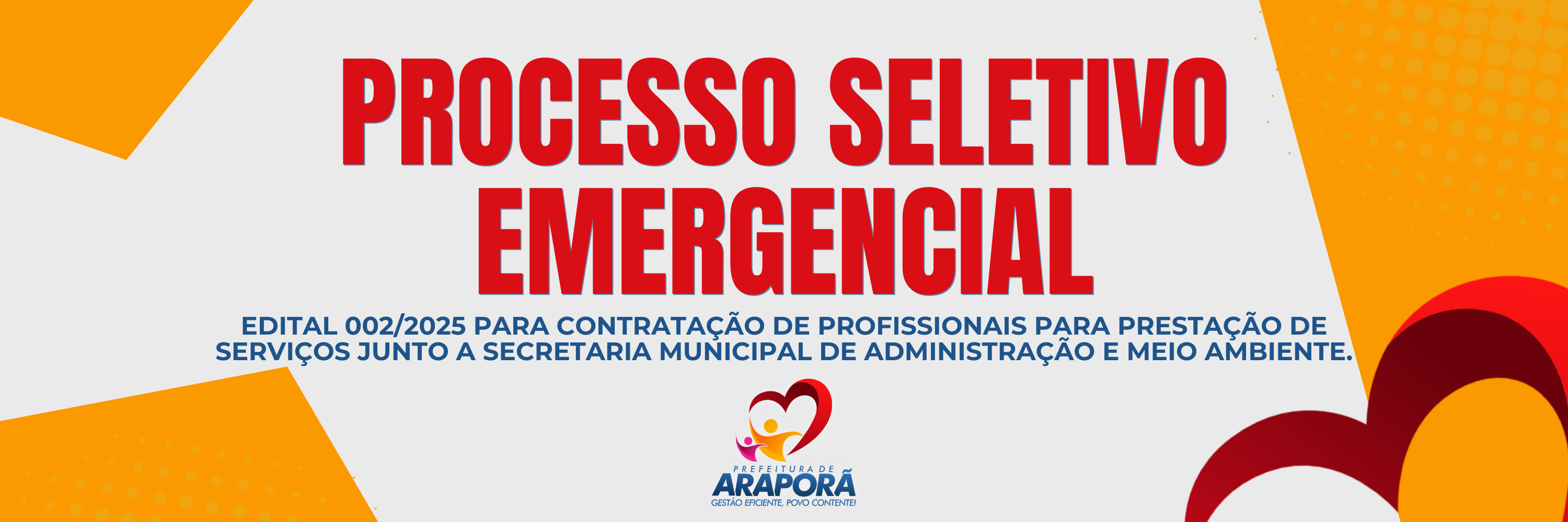 Imagem destaque notícia EDITAL DE PROCESSO SELETIVO SIMPLIFICADO EMERGENCIAL Nº 002/2025 