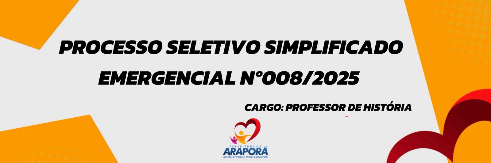 Imagem destaque notícia PROCESSO SELETIVO SIMPLIFICADO EMERGENCIAL Nº 008/2025