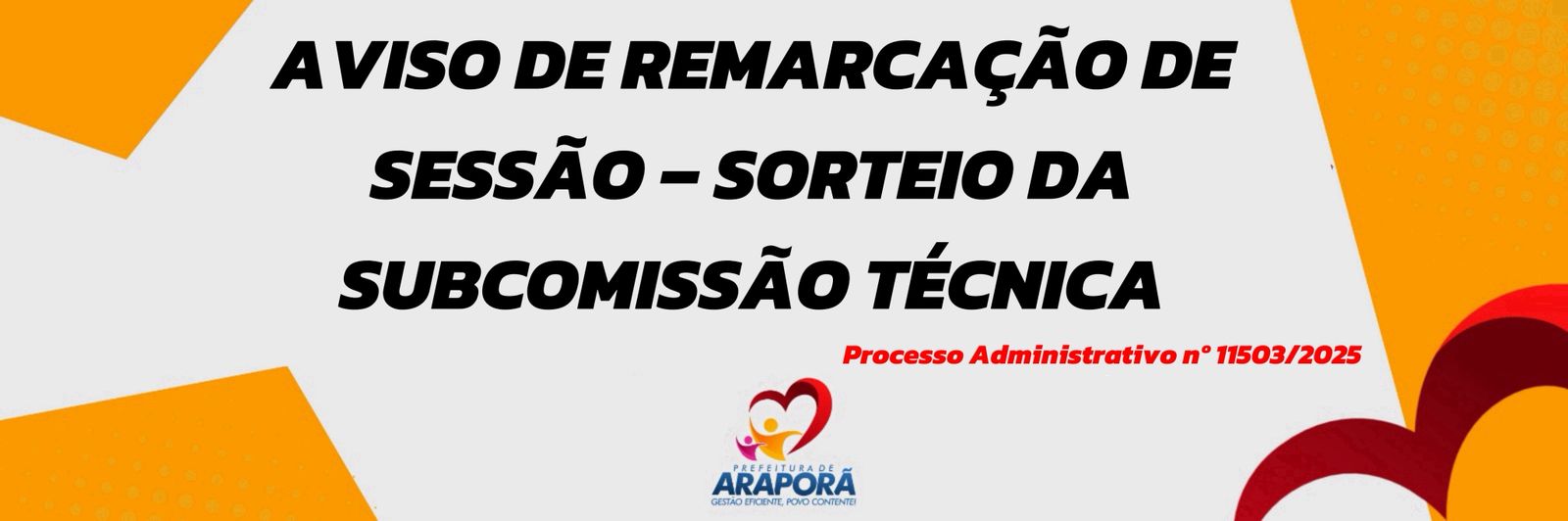 Imagem destaque notícia Processo Administrativo nº 11503/2025