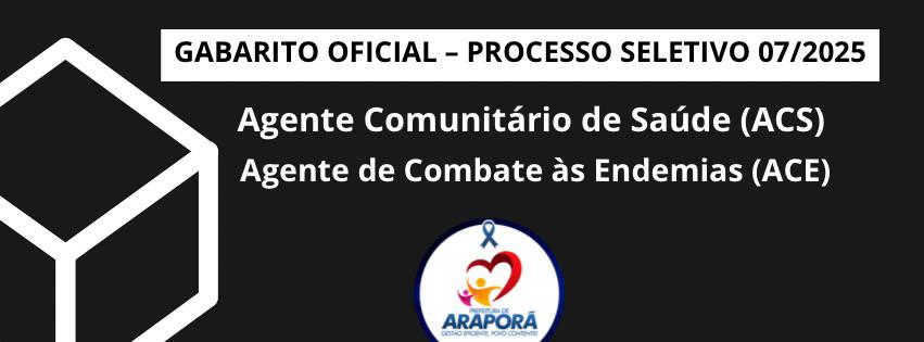 Imagem destaque notícia GABARITO OFICIAL – PROCESSO SELETIVO 07/2025