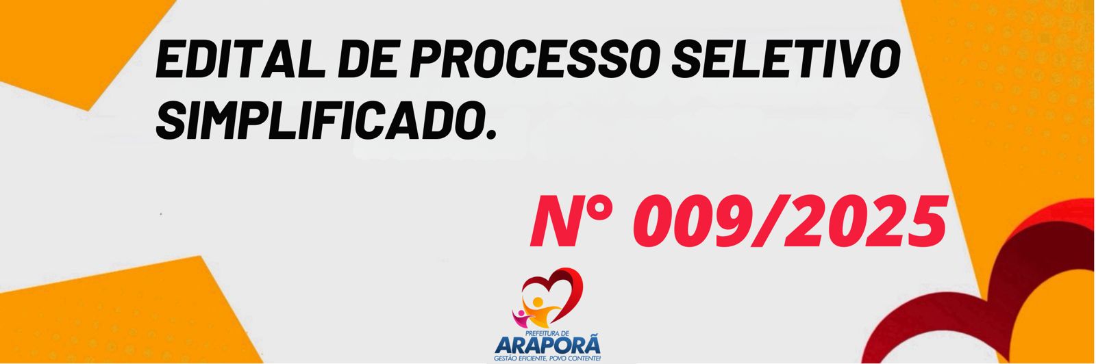 Imagem destaque notícia EDITAL DE PROCESSO SELETIVO SIMPLIFICADO Nº 009/2025 