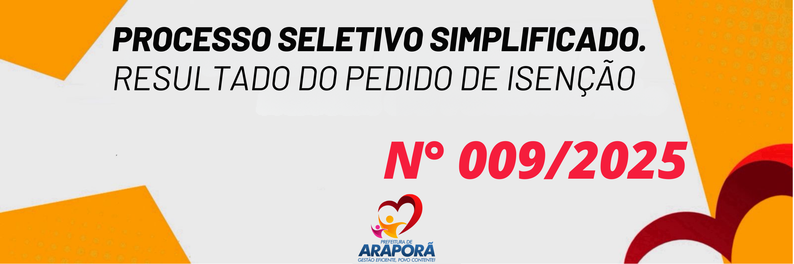 Imagem destaque notícia RESULTADO DO PEDIDO DE ISENÇÃO