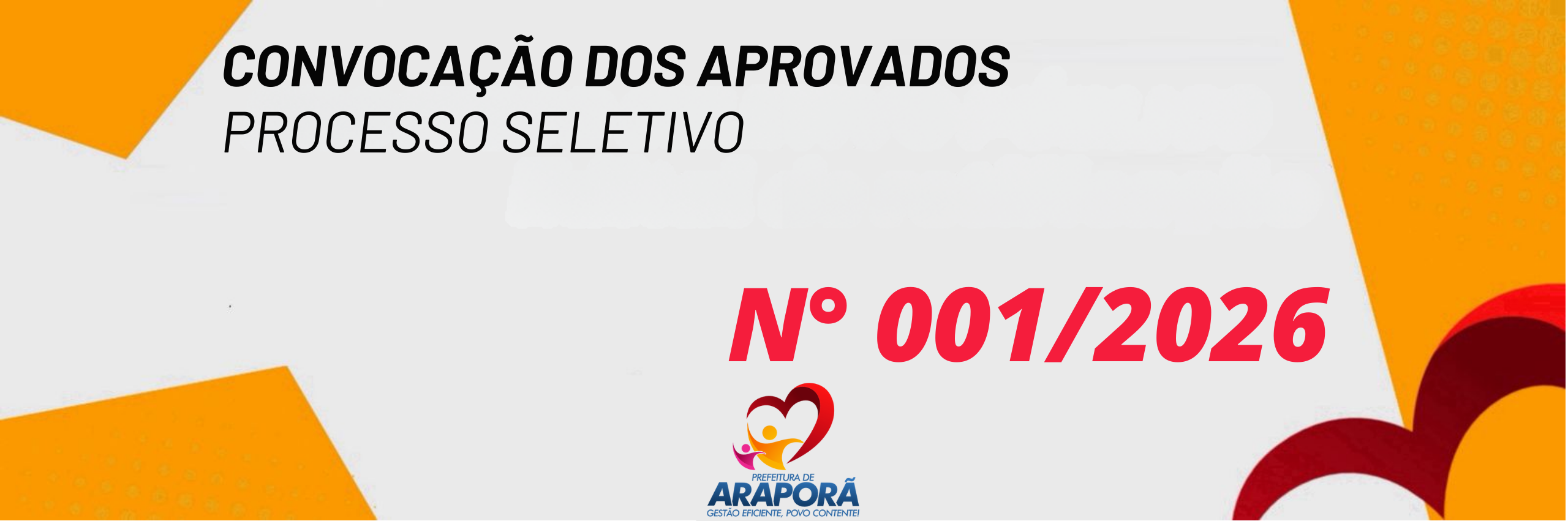 Imagem destaque notícia CONVOCA&Ccedil;&Atilde;O DOS APROVADOS NO PROCESSO SELETIVO N.&ordm; 001/2026.